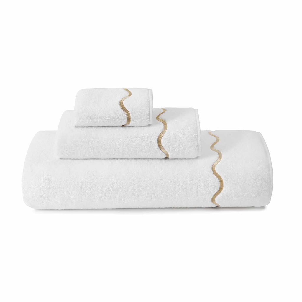 Ripple Embroidered Towels Taupe