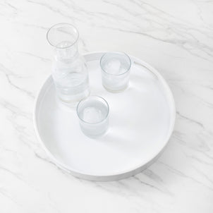 Round Lacca Nesting Trays White/White