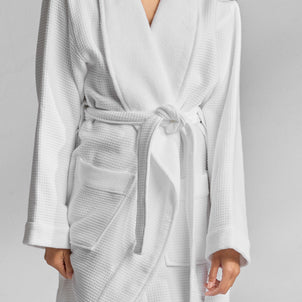 Sakura Waffle-Terry Robe White