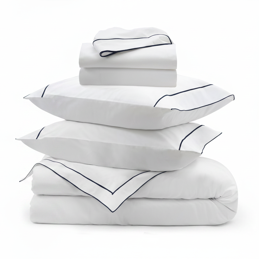 Salerno Percale Bedding Bundle Navy|Twin