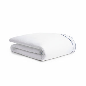 Salerno Embroidered Percale Duvet Navy