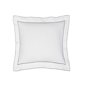 Salerno Embroidered Percale Shams Grey|2 Euro Shams|Customzier