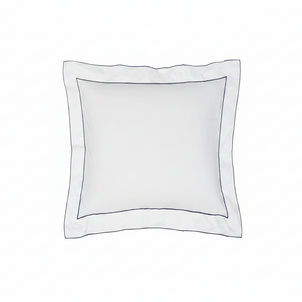Salerno Embroidered Percale Shams Navy|2 Euro Shams