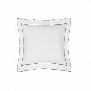 Salerno Embroidered Percale Shams Navy|2 Euro Shams|customizer