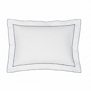 Salerno Embroidered Percale Shams Navy|2 King Shams