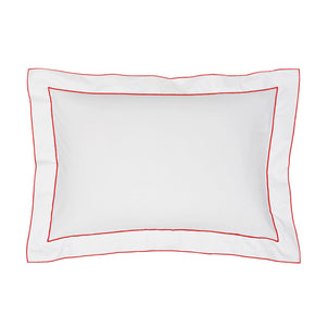 Salerno Embroidered Percale Shams Poppy|2 King Shams