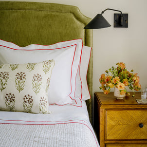 Salerno Embroidered Percale Shams Poppy