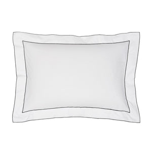 Salerno Embroidered Percale Shams Grey|2 Standard Shams|Customizer