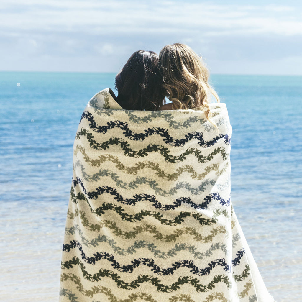 Sanibel Reversible Beach Towels Navy/Blue
