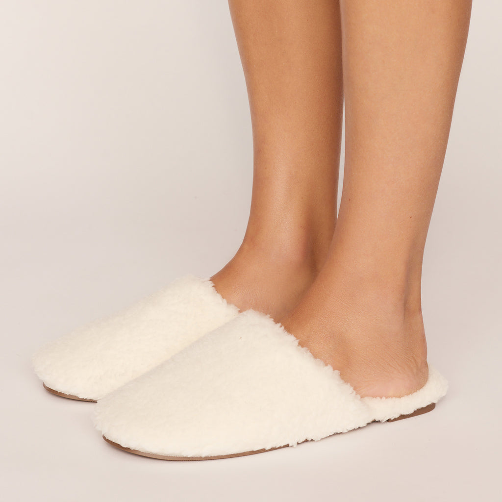 Eberjey Sherpa Slippers Ivory