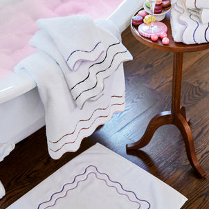 Shopbop Wavy Towels White / Violet