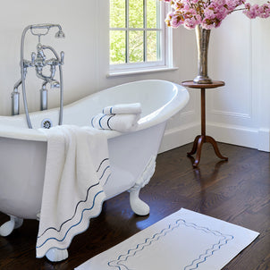 Shopbop Wavy Towels White / Blue (Shopbop)