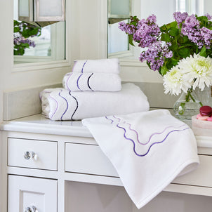 Shopbop Wavy Towels White / Violet