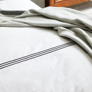 Strada Embroidered Percale Duvet Black