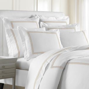 Strada Embroidered Percale Pillowcase Set of 2 Mink (Strada)