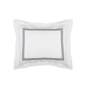 Strada Embroidered Percale Shams Black|1 Boudoir Sham|Customizer