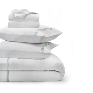 Strada Embroidered Percale Bedding Bundle slate