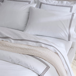 Strada Embroidered Percale Duvet Cocoa