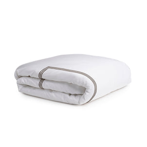 Strada Embroidered Percale Duvet Cocoa