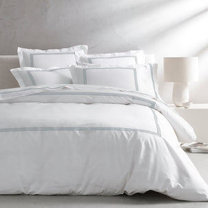 Strada Embroidered Percale Duvet Slate