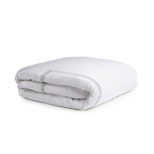 Strada Embroidered Percale Duvet Slate