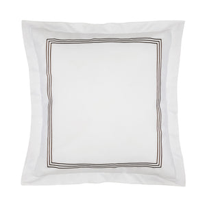 Strada Embroidered Percale Shams Cocoa|2 Euro Shams