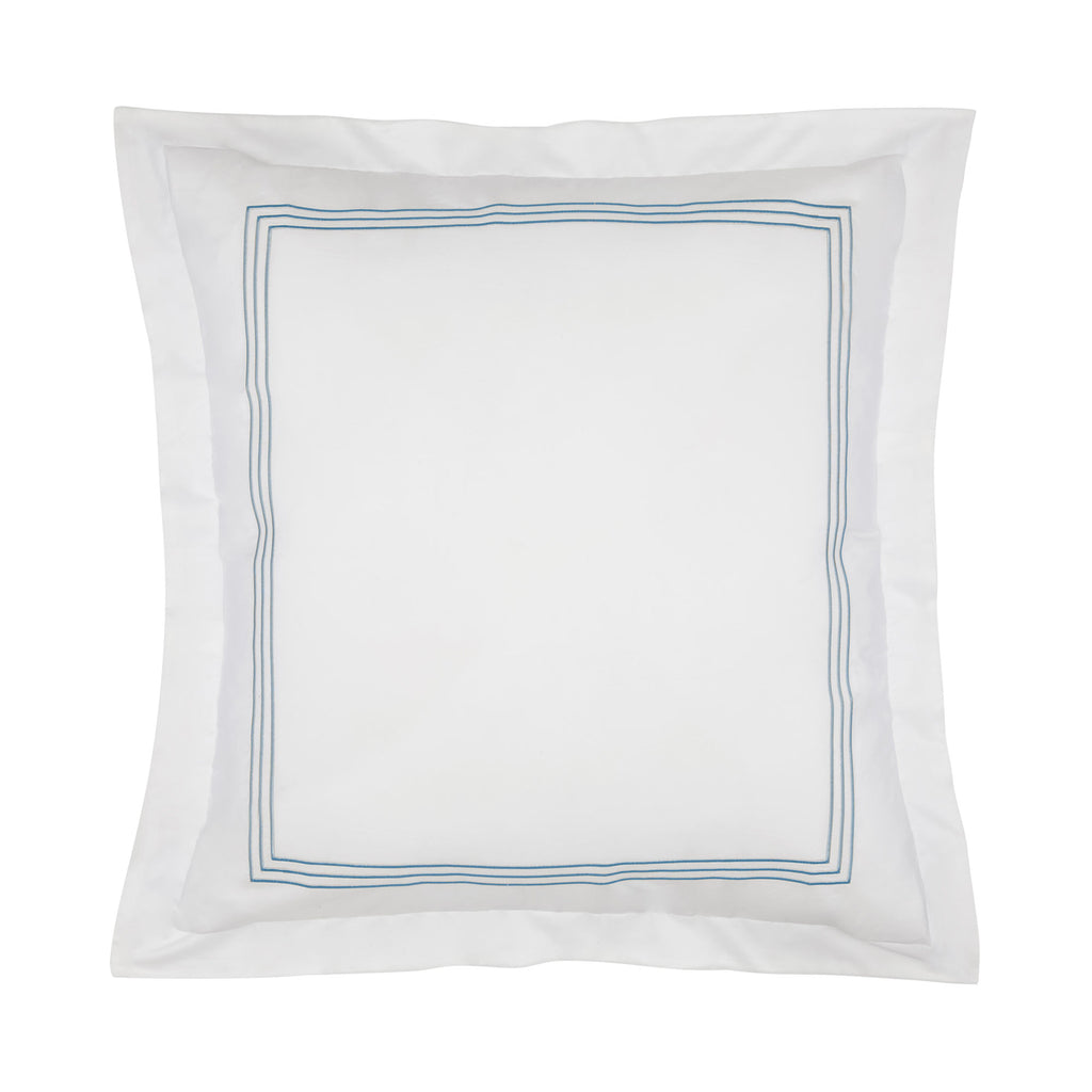 Strada Embroidered Percale Shams Slate|2 Euro Shams|customizer