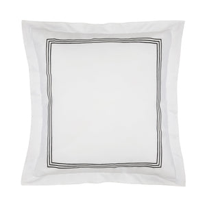 Strada Embroidered Percale Shams black|2 Euro Shams|Customizer