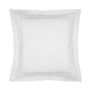 Strada Embroidered Percale Shams White|2 Euro Shams|Customizer