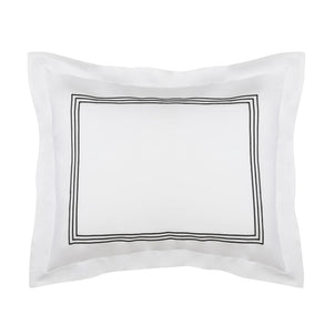 Strada Embroidered Percale Shams black|2 King Shams|Customizer