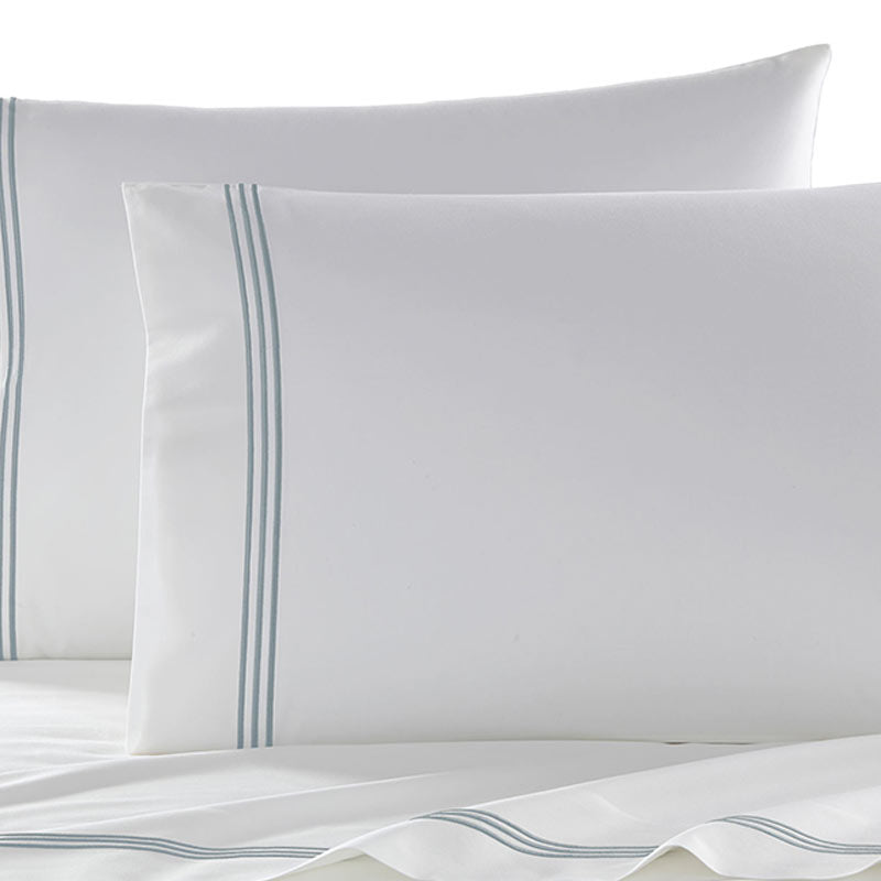 Strada Embroidered Percale Pillowcase Set of 2 Slate|customizer