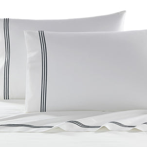 Strada Embroidered Percale Pillowcase Set of 2 Black|Customizer
