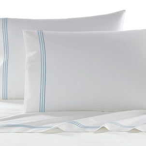 Strada Embroidered Percale Pillowcase Set of 2 Blue (Strada)|Customizer