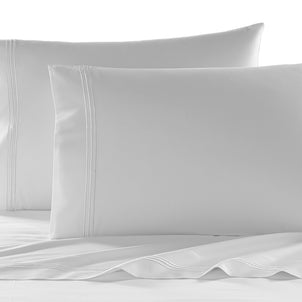 Strada Embroidered Percale Pillowcase Set of 2 White|Customizer