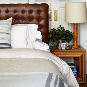 Strada Embroidered Percale Pillowcase Set of 2 Mink (Strada)