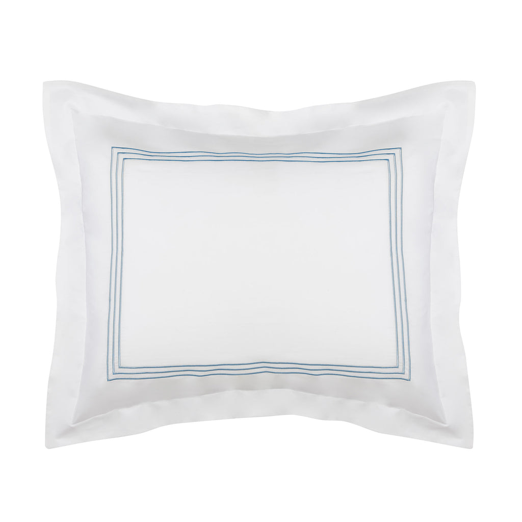 Strada Embroidered Percale Shams Slate|2 Standard Shams