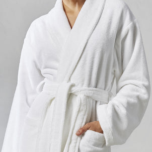 Turkish Velour Robe White