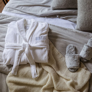 Turkish Velour Robe White