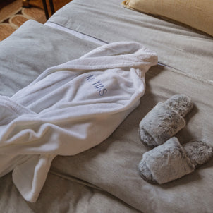 Turkish Velour Robe White