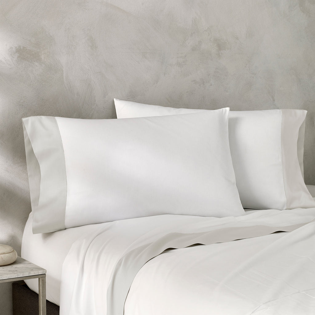 Vicenza Sateen Italian Flat Sheet Oyster Grey