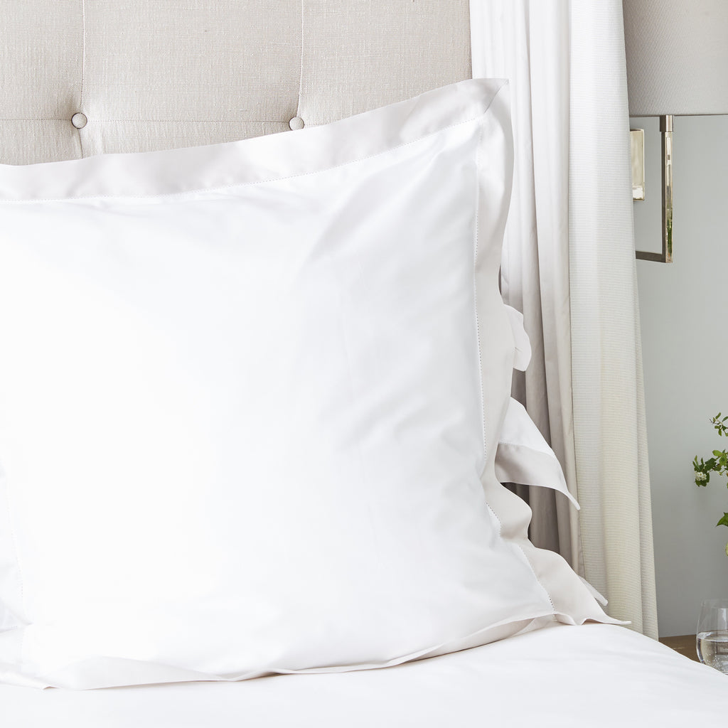 Vicenza Sateen Italian Shams White