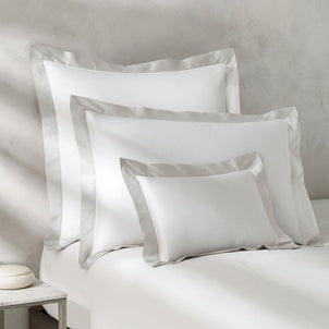 Vicenza Sateen Italian Shams Oyster Grey