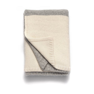 Color Block Alpaca Throw Ecru / Grey (color block)