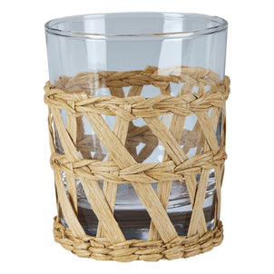 Rattan Wrapped Stemless Wine Glass White, Set of 4 – Amanda Lindroth