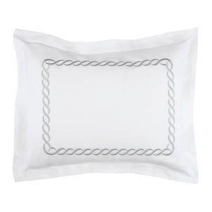 Catena Embroidered Percale Shams Silver|2 King Shams