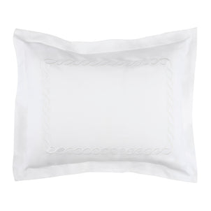 Catena Embroidered Percale Shams White|2 King Shams