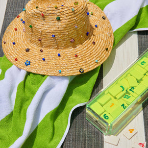 Cabana Stripe Beach Towels Lime Green