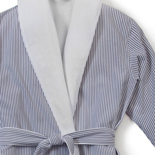 Classic Seersucker Striped Robe White/Grey|customizer