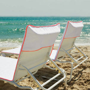 DuCap Lounge Chair Covers White/Orange