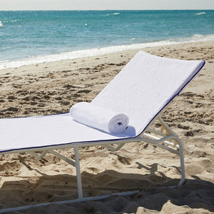 DuCap Lounge Chair Covers White/Navy|Customizer